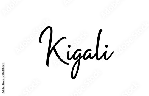 Kigali capital word city typography hand written text modern calligraphy lettering