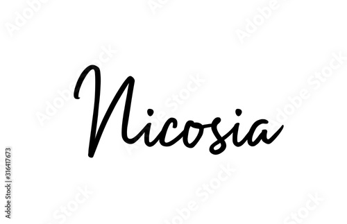 Nicosia capital word city typography hand written text modern calligraphy lettering