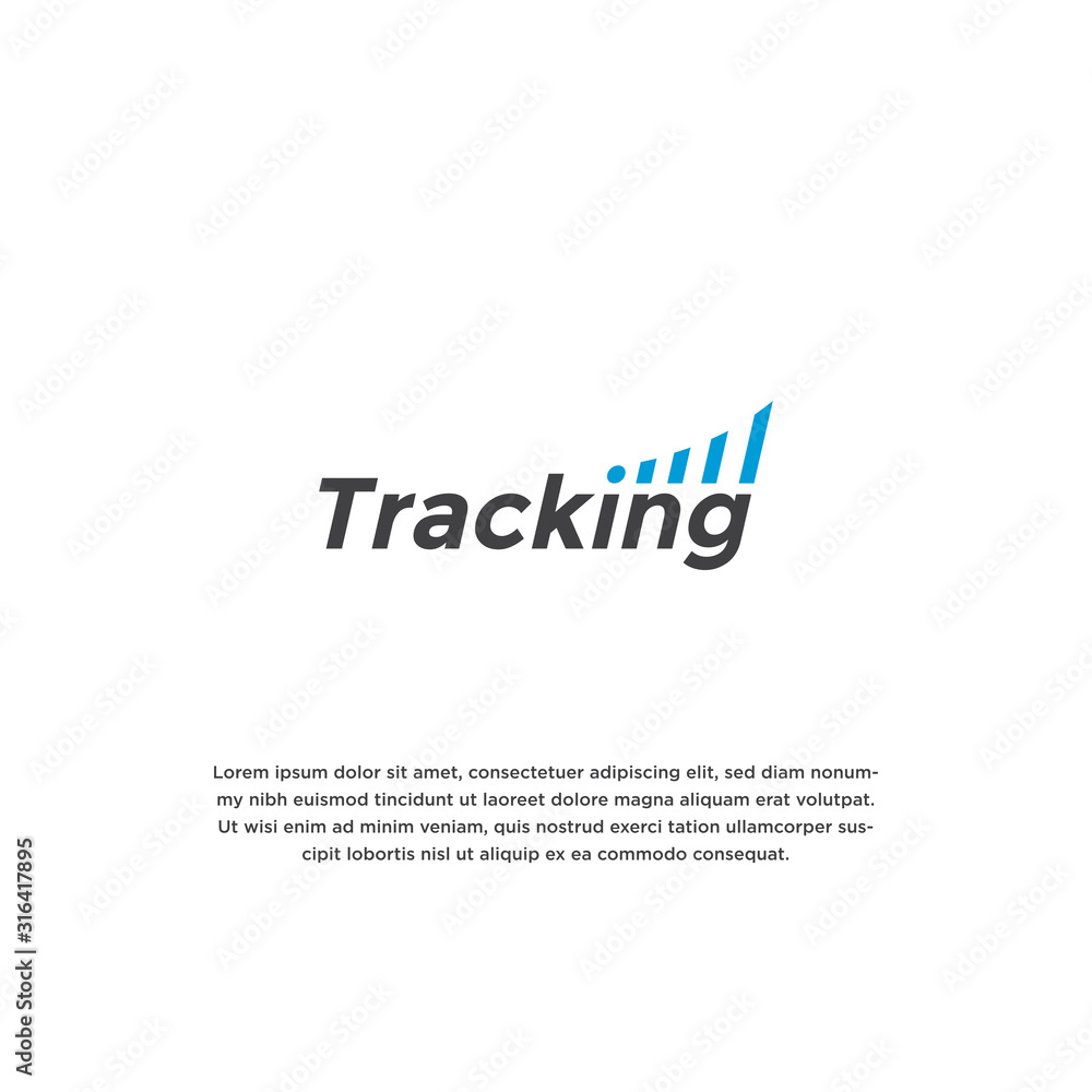 Simple and unique typography online tracking idea logo design template vector illustration Simple and unique typography online tracking idea logo design template vector illustration