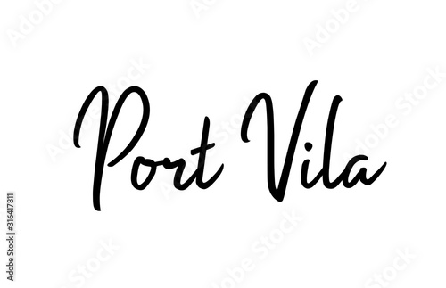 Port Vila capital word city typography hand written text modern calligraphy lettering