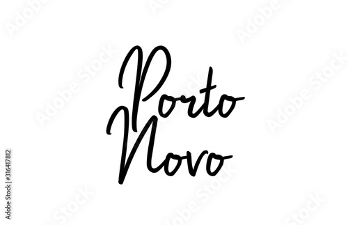 Porto Novo capital word city typography hand written text modern calligraphy lettering