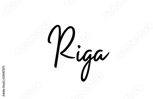 Riga capital word city typography hand written text modern calligraphy lettering