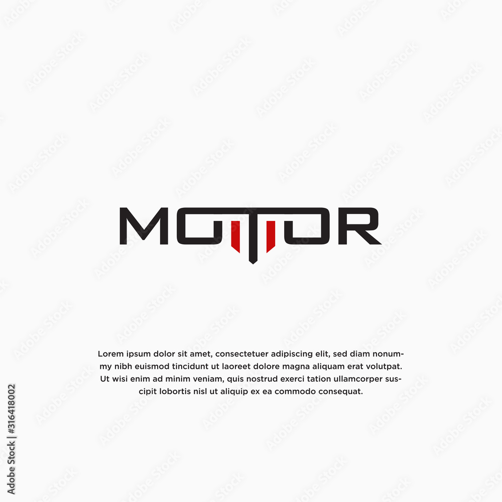 Simple and unique word mark motor idea logo design template vector illustration Simple and unique word mark motor idea logo design template vector illustration
