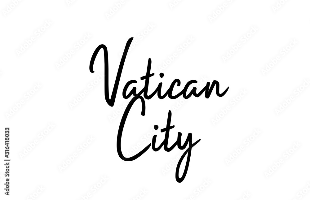 Vatican City capital word city typography hand written text modern calligraphy lettering