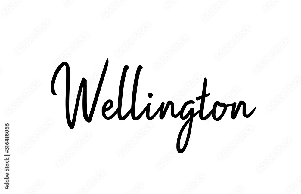 Wellington capital word city typography hand written text modern calligraphy lettering Wellington capital word city typography hand written text modern calligraphy lettering
