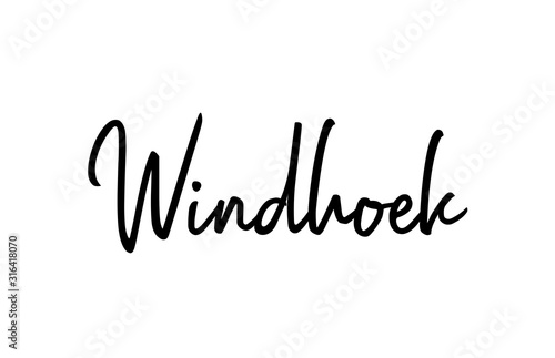 Windhoek capital word city typography hand written text modern calligraphy lettering