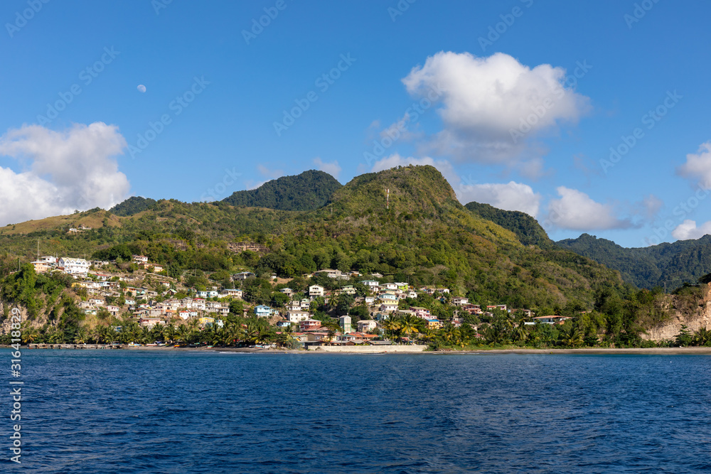 Saint Lucia, West Indies - The small town of Canaries