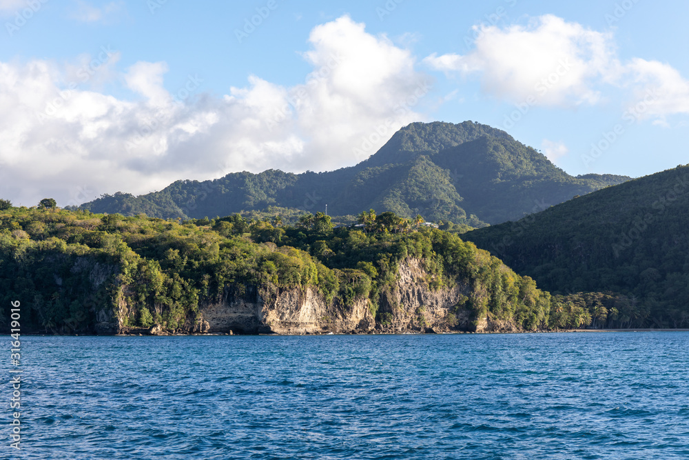 Saint Lucia, West Indies - Cliffs on the southwestern coast