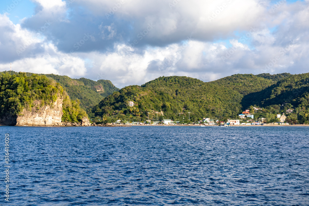 Anse la Raye, Saint Lucia, West Indies - View to the city from the sea