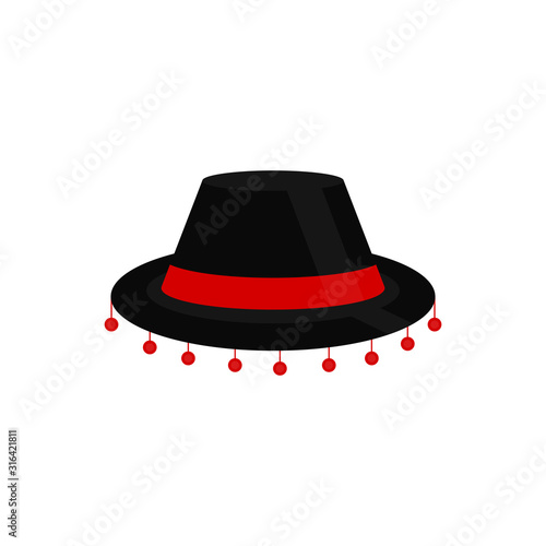 Isolated bullfighting hat