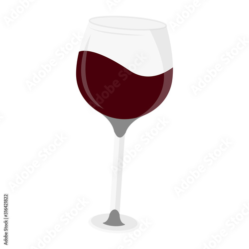 Isolated wine glass