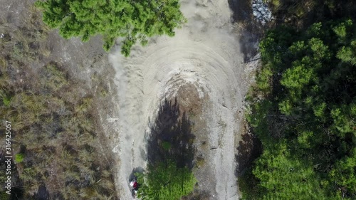 Dirt drift top view drone