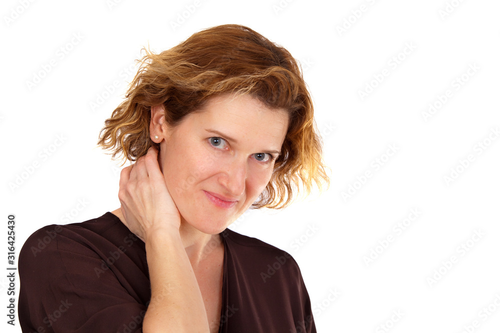 Young woman smiling portrait isolated on white Young woman smiling portrait isolated on white