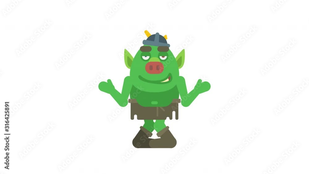 Troll character dancing and smiling. Alpha channel Troll character dancing and smiling. Alpha channel