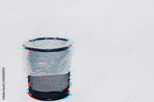 Empty basket in glitch effect