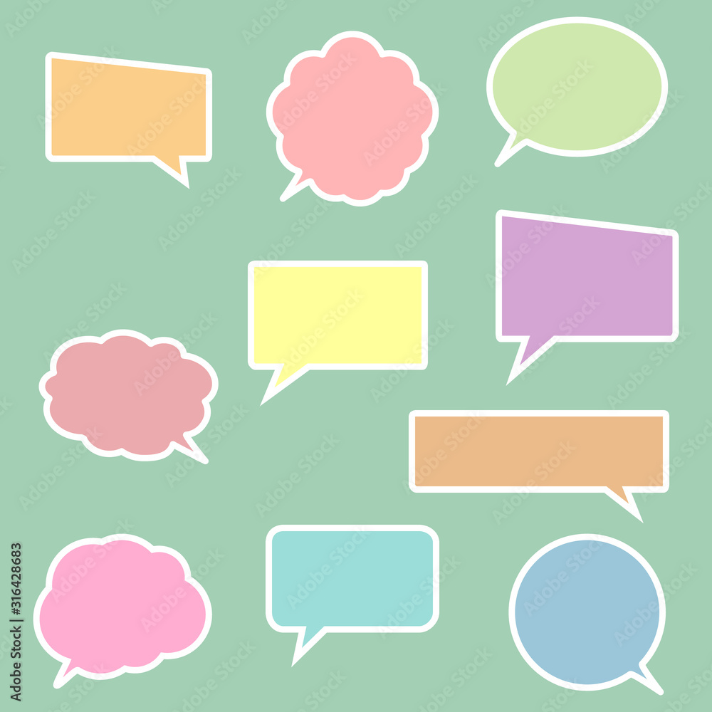 Set blank empty speech bubbles vector icon illustration isolated Set blank empty speech bubbles vector icon illustration isolated