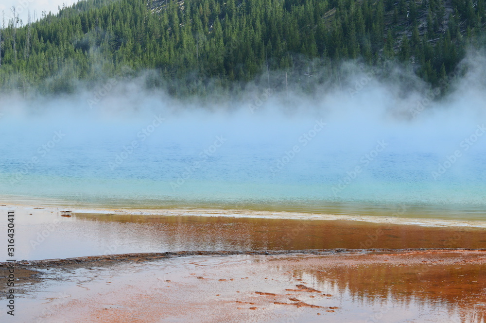 Grand Prismatic Geothermal Spring at Yellowstone National Park, Wyoming, USA Grand Prismatic Geothermal Spring at Yellowstone National Park, Wyoming, USA