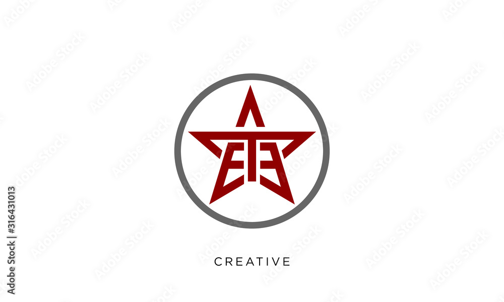te or et star logo design vector te or et star logo design vector