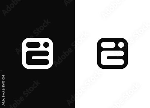 Initial letter E logo design template elements
