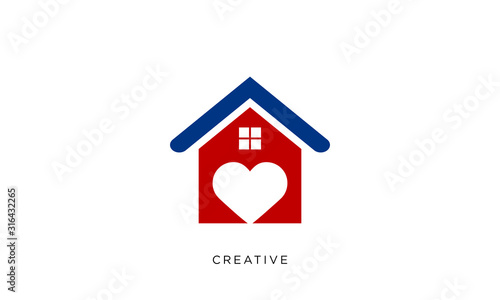 home love logo design vector symbol