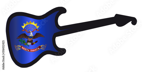 North Dakota State Electric Flag Guitar