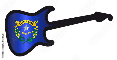 Nevada State Electric Flag Guitar