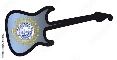 South Dakota State Electric Flag Guitar