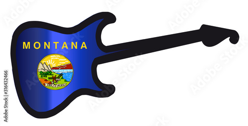 Montana State Electric Flag Guitar