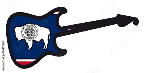Wyoming State Electric Flag Guitar