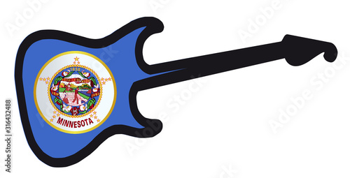 Minnesota State Electric Flag Guitar