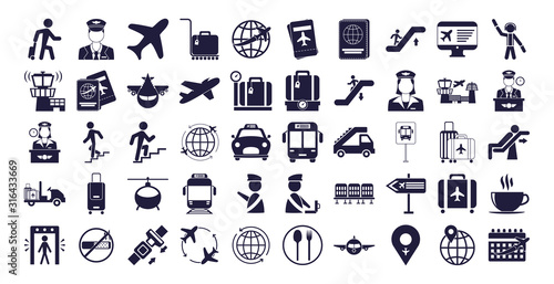 bundle of airport set icons