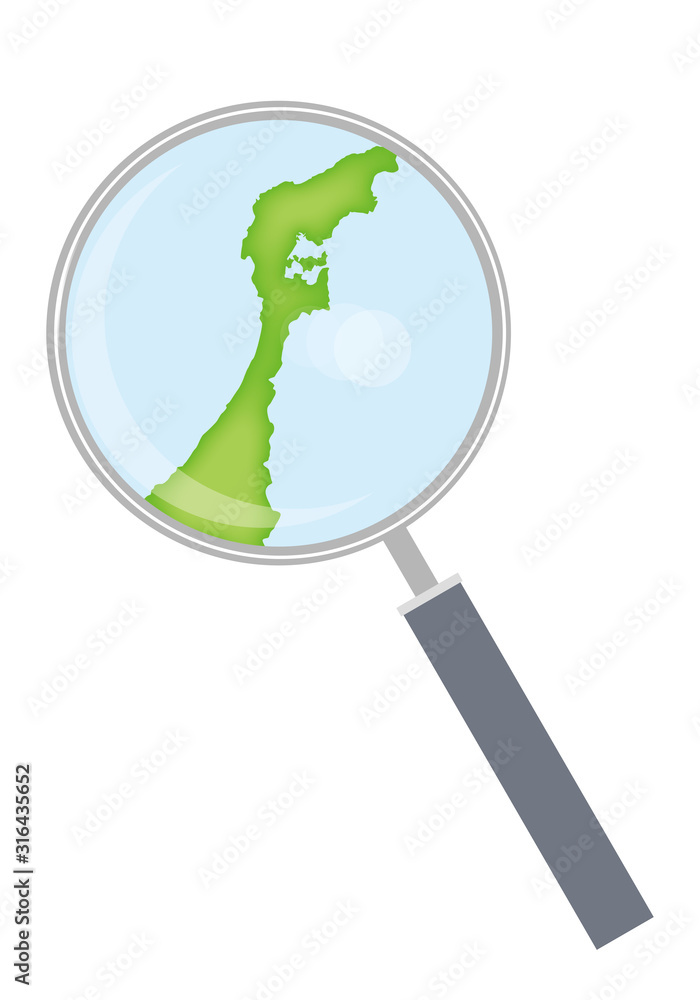 虫眼鏡と都道府県別の日本地図のイラスト 石川県 47都道府県別データ グラフィック素材 Vector De Stock Adobe Stock