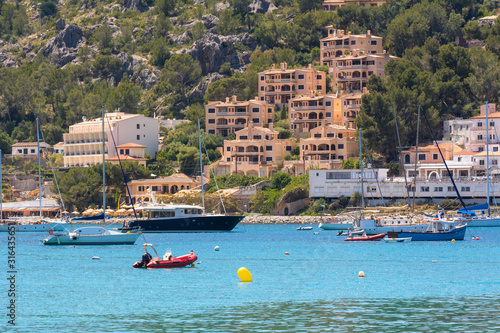 Port de Soller, Majorca seaside resort, a popular tourist destination. Baleares, Spain photo