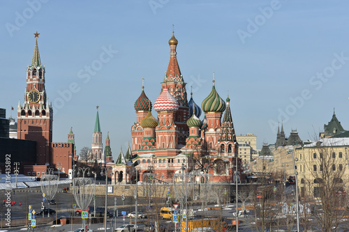 St. Basil's Cathedral in winter Moscow.
