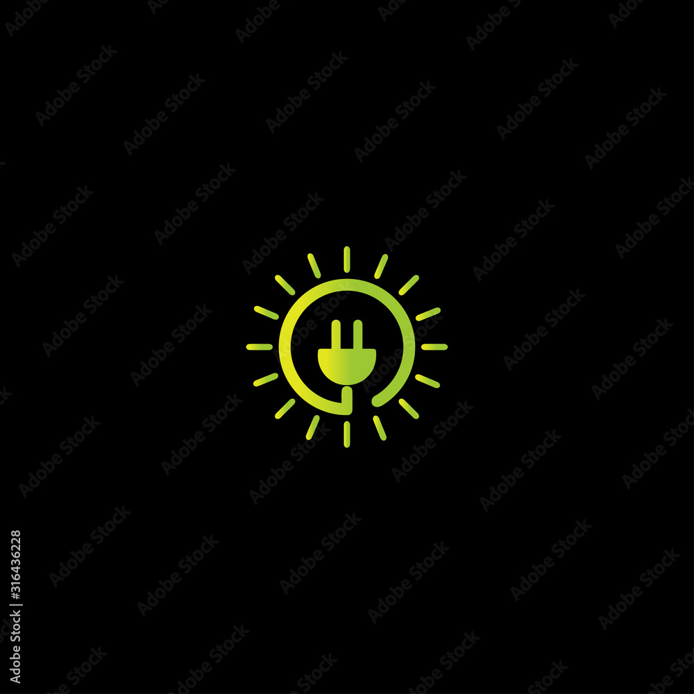 Naklejka premium Creative abstract solar plug logo design