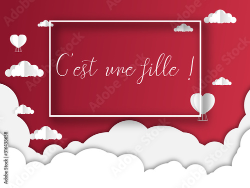 C'est une fille - naissance - faire part	