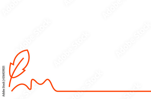 Feather thin line background vector eps 10