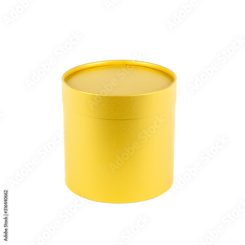 round hat yellow box white background isolate