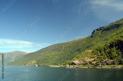 Tourism vacation and travel. Sognefjord, Norway, Scandinavia.