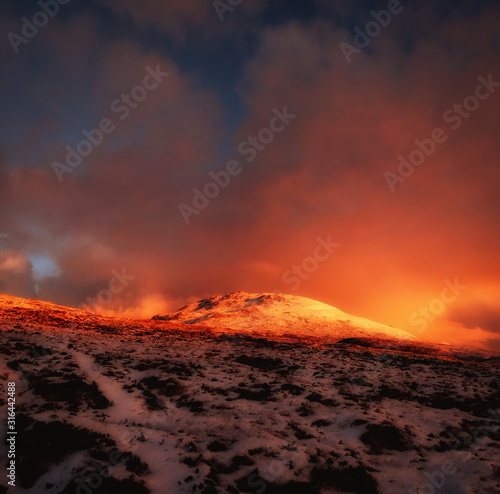 Epic sunrise in Derryveagh mountains, Co. Donegal, Ireland