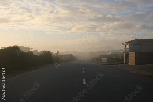 Street into the fog