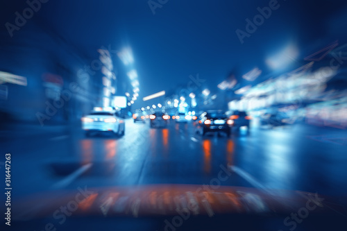cars in the city road zoom movement   abstract blurred background  urban transport concept
