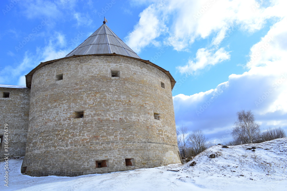 old castle in winter
