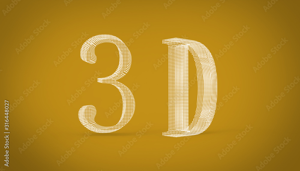 Fototapeta premium 3D font in yellow background
