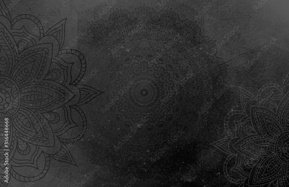 Fototapeta Minimilistic black mandala Background