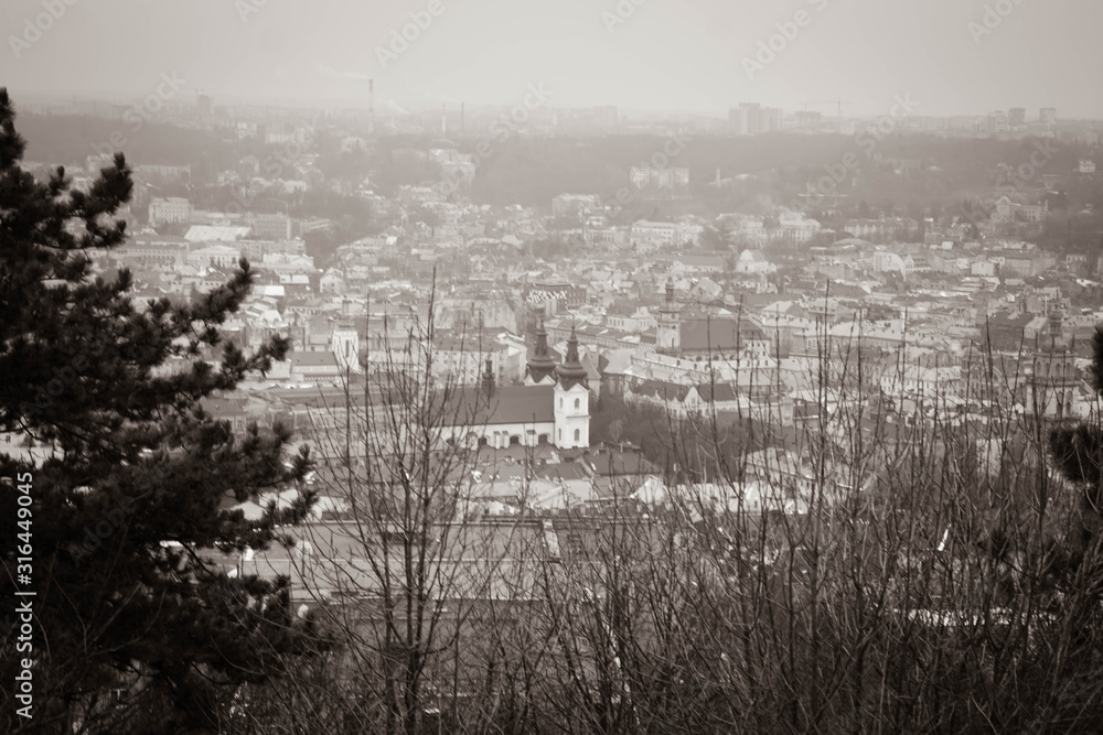  Lviv, panorama of the city. View of the city from the mountain