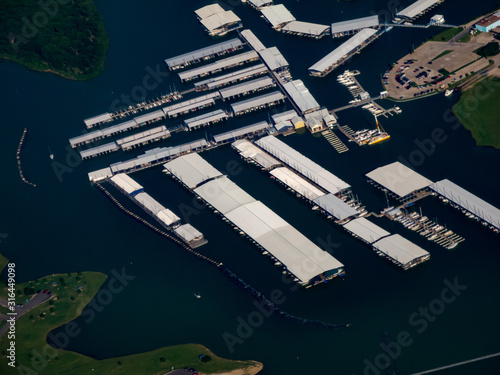 Aerial view of Lewisville Lake, Texas photo