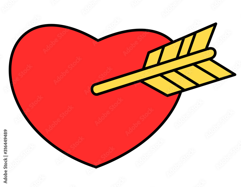 ハートと矢 赤 Stock イラスト Adobe Stock ハートと矢 赤 Stock イラスト Adobe Stock
