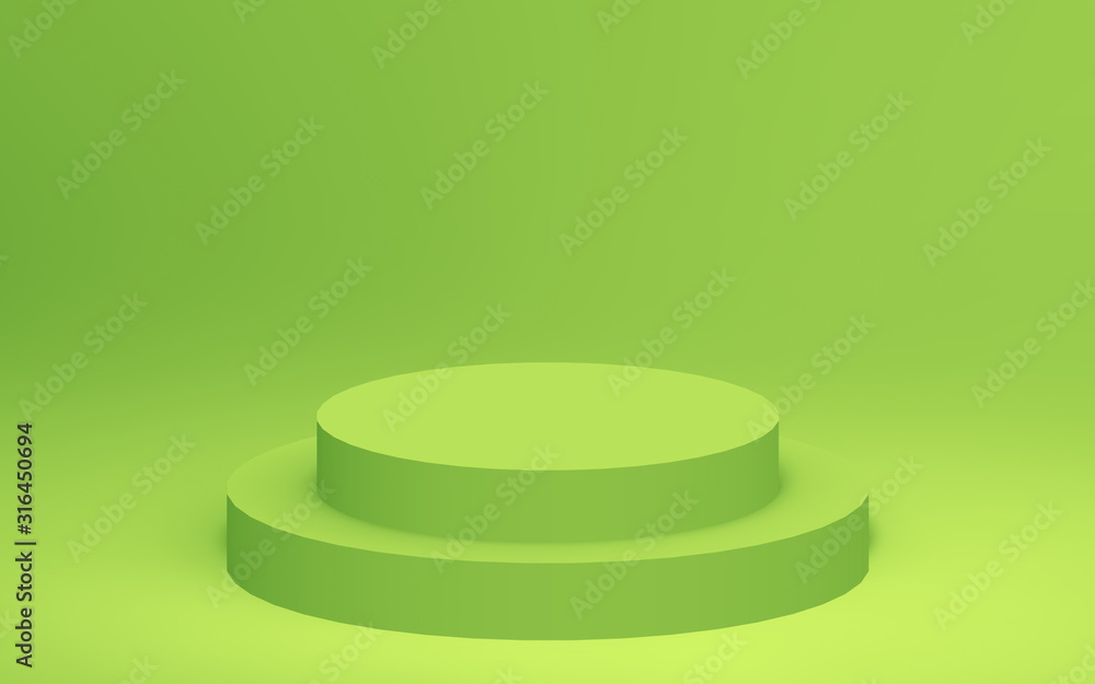 3d green cylinder podium minimal studio background. Abstract 3d geometric shape object illustration render. Display for food natural product. 3d green cylinder podium minimal studio background. Abstract 3d geometric shape object illustration render. Display for food natural product.