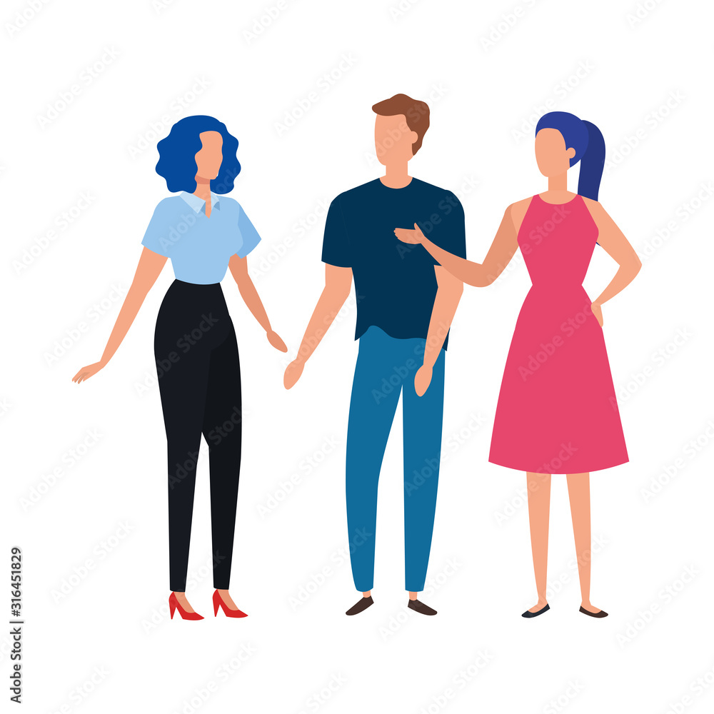Fototapeta premium business people elegant avatar character vector illustration design